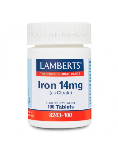 Hierro 14 mg · Lamberts · 100 Tabletas