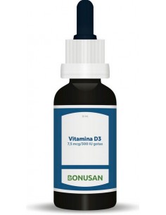 Vitamina D3 7,5 mcg 300 UI gotas · Bonusan · 30 ml