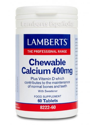 Calcio masticable 400 mg · Lamberts · 60 tabs