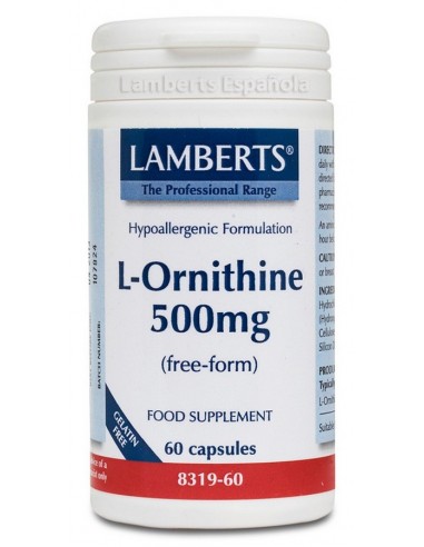 L-Ornitina 500 mg · Lamberts · 60 Caps