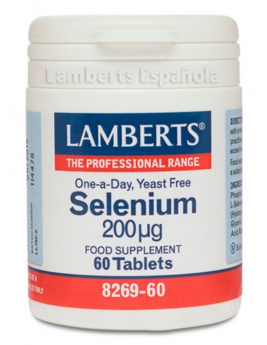 Selenio 200 ug · Lamberts · 60 comprimidos