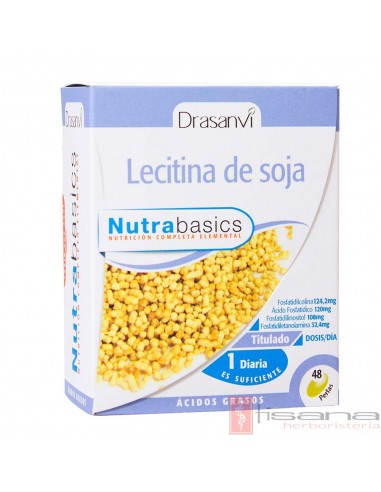 Lecitina de Soja 1200 mg Nutrabasic · Drasanvi · 48 perlas