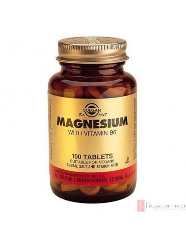 Magnesio con Vitamina B6 · Solgar · 100 comprimidos